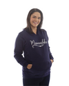 Mamushka Fleece Lined Maternity &amp; Nursing Hoodie - Navy / White Print