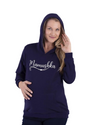 Mamushka Fleece Lined Maternity &amp; Nursing Hoodie - Navy / White Print