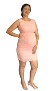 &#39;Jacqueline&#39; Maternity Cocktail Dress - Pink Lace