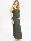 Angel Maternity Nursing Maxi Dress - Khaki