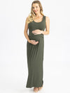 Angel Maternity Nursing Maxi Dress - Khaki