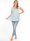 Angel Maternity &#39;Summer&#39; Nursing Top - Sky Blue