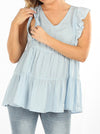 Angel Maternity &#39;Summer&#39; Nursing Top - Sky Blue