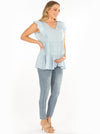 Angel Maternity &#39;Summer&#39; Nursing Top - Sky Blue