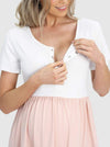 Angel Maternity Tiered Dress - White Blush Blue