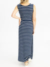 Angel Maternity &#39;Busy Mama&#39; Nursing Maxi Dress - Navy Stripes