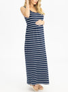 Angel Maternity &#39;Busy Mama&#39; Nursing Maxi Dress - Navy Stripes