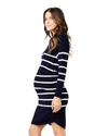 Ripe Maternity Valerie Up/Down Nursing Tunic in Navy / White