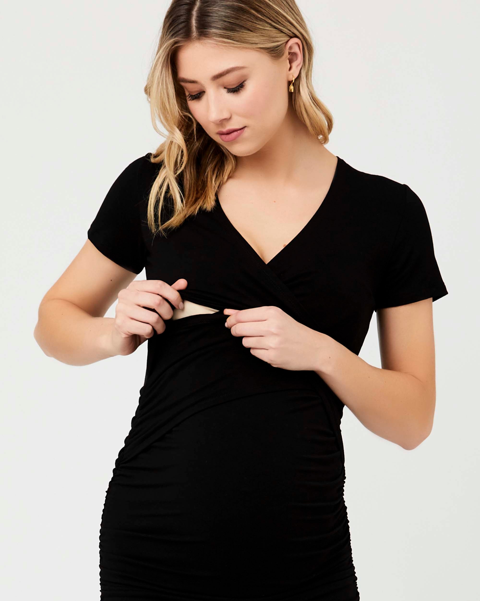 Black'Embraced' Nursing Dress - Ripe Maternity