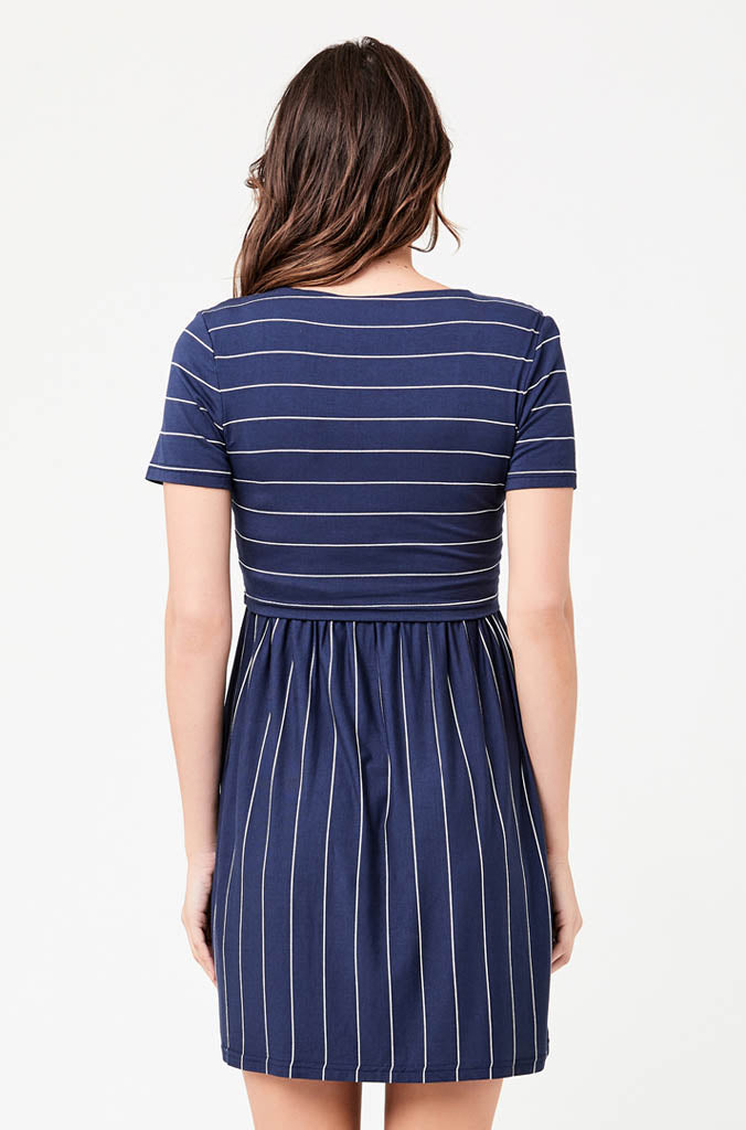 Crop Top Nursing Dress - Indigo