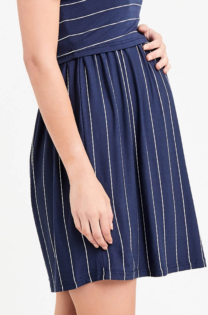 Crop Top Nursing Dress - Indigo