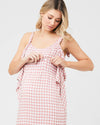 Ripe Maternity &#39;Gingham&#39; Nursing Dress - Pink / White