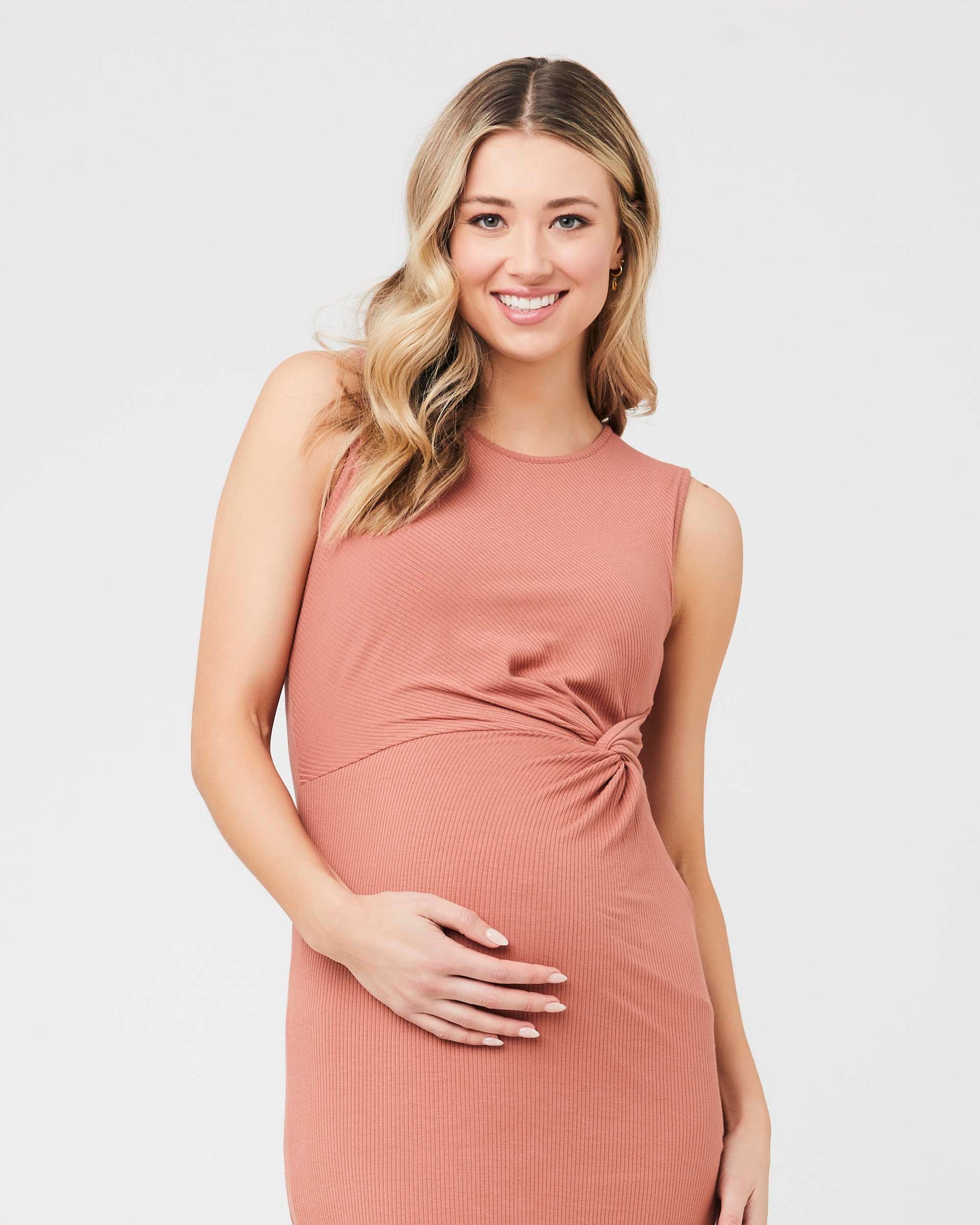 Ripe Maternity 'Tillly' Rib Dress - Dusty Coral - Little Miracles Maternity  Wear