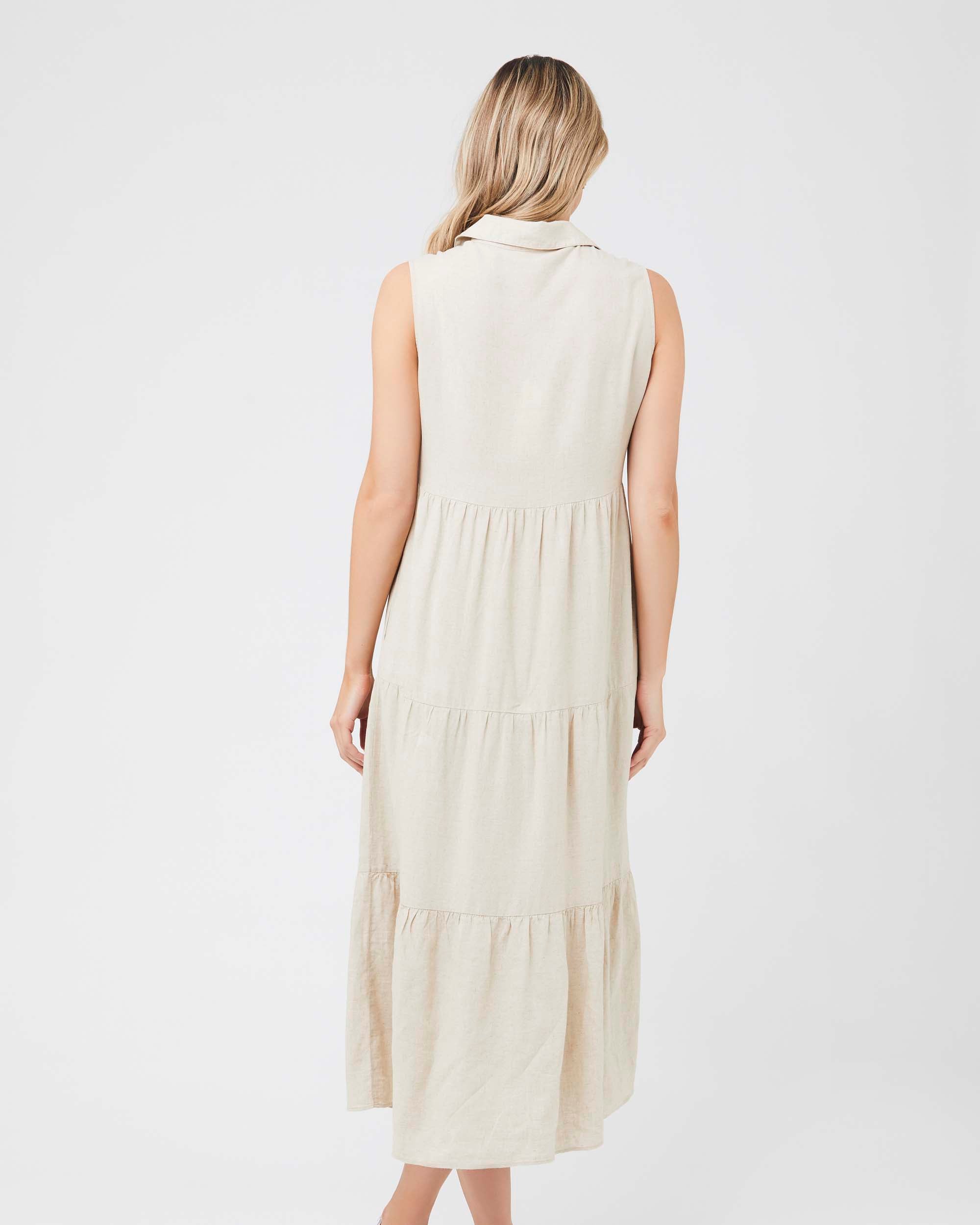 &#39;Tracy&#39; Tiered Nursing Dress - Natural
