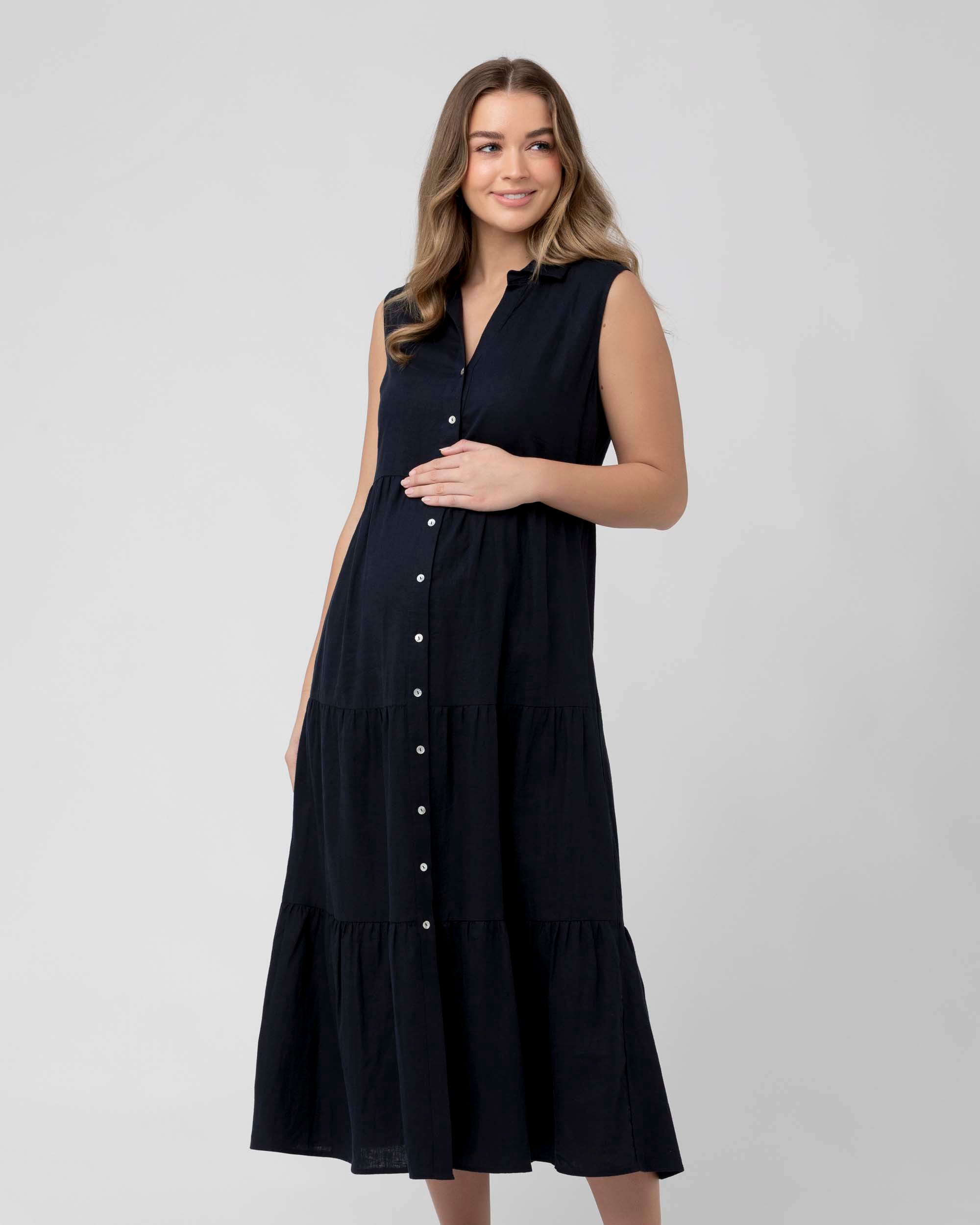 Ripe Maternity 'Tracy' Tiered Dress - Navy