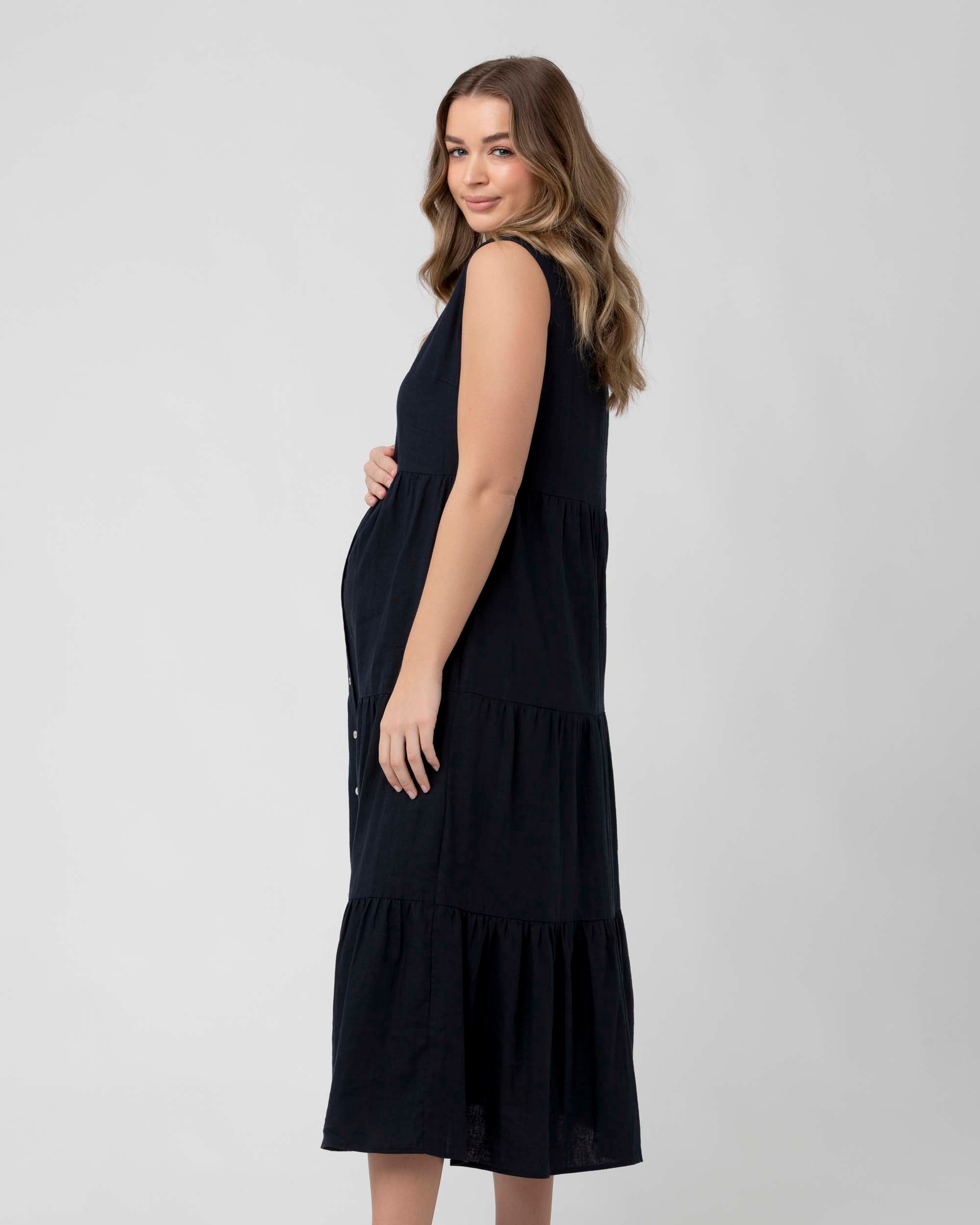 &#39;Tracy&#39; Tiered Nursing Dress - Navy