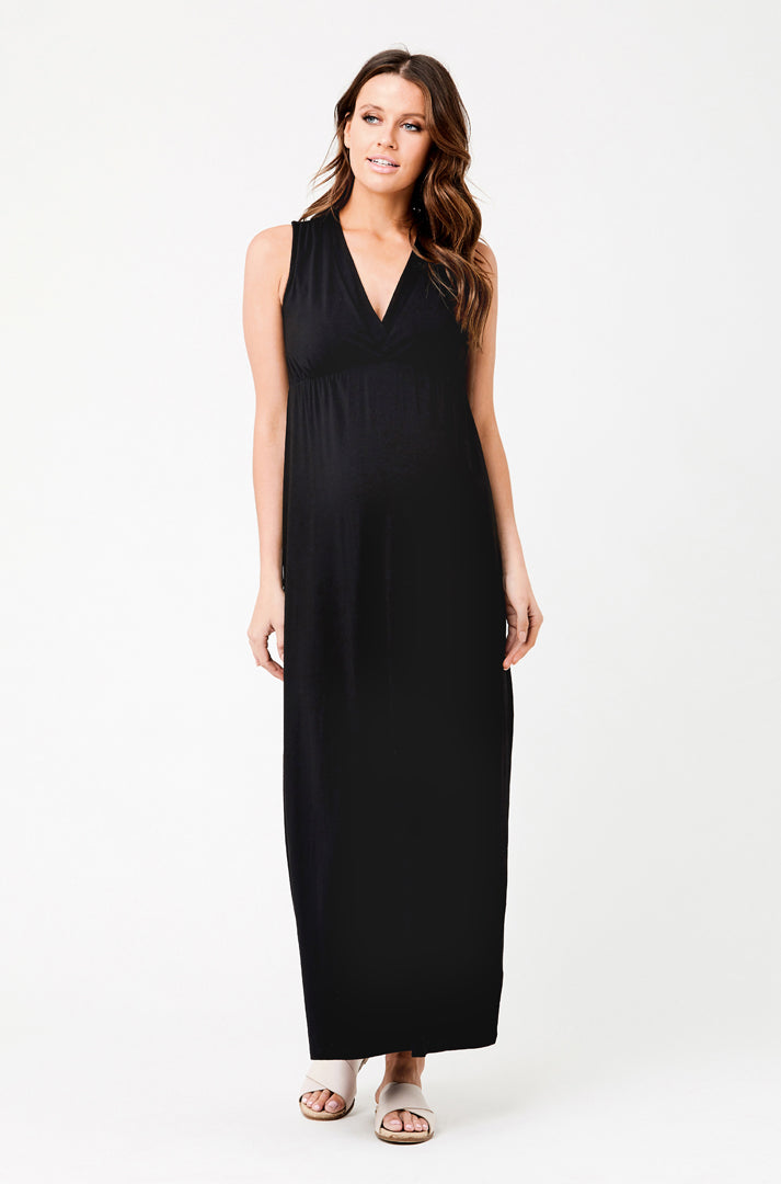 'Virtue' Nursing Maxi Dress - Black