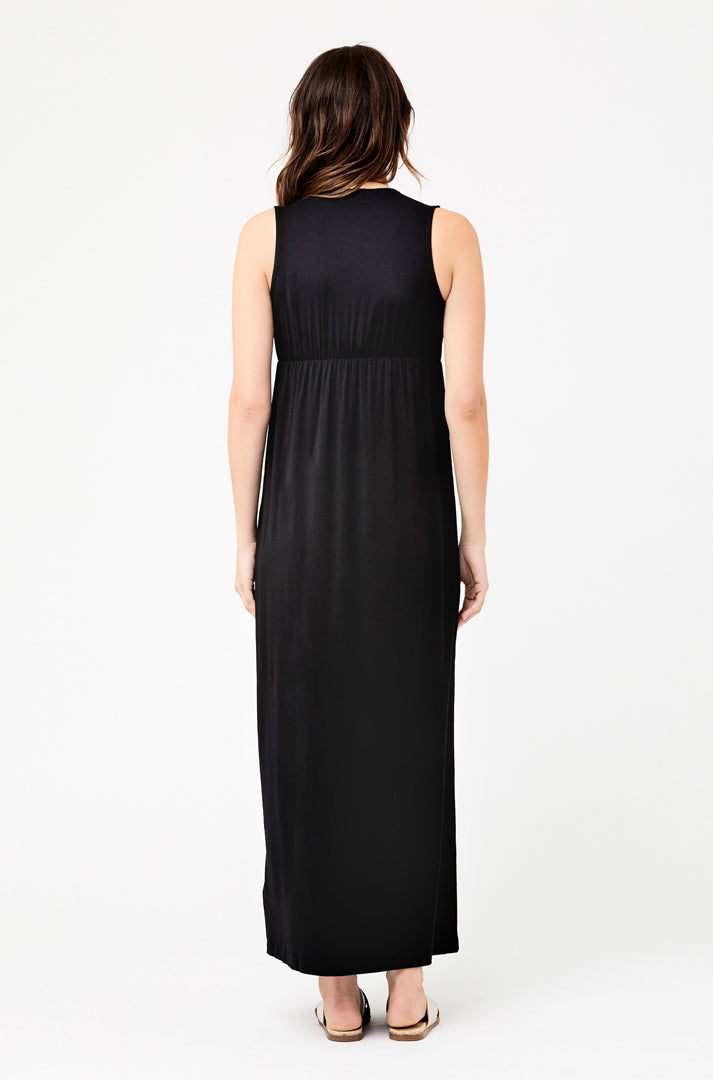 &#39;Virtue&#39; Nursing Maxi Dress - Black