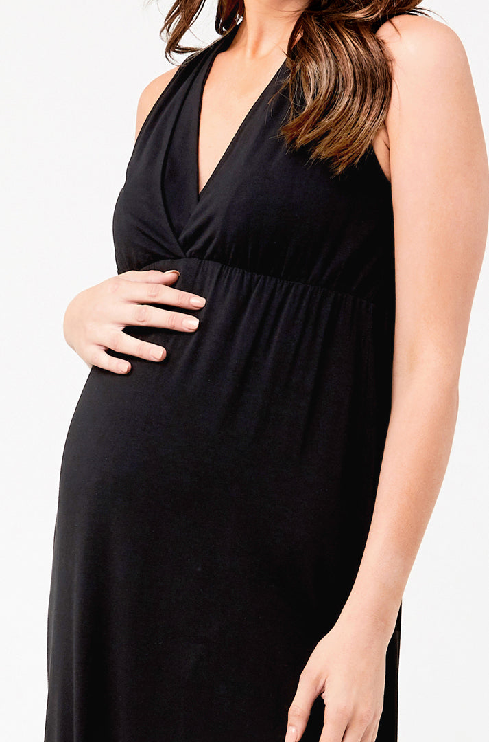 &#39;Virtue&#39; Nursing Maxi Dress - Black