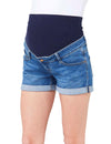 Ripe Maternity Denim Shorty Shorts - Blue