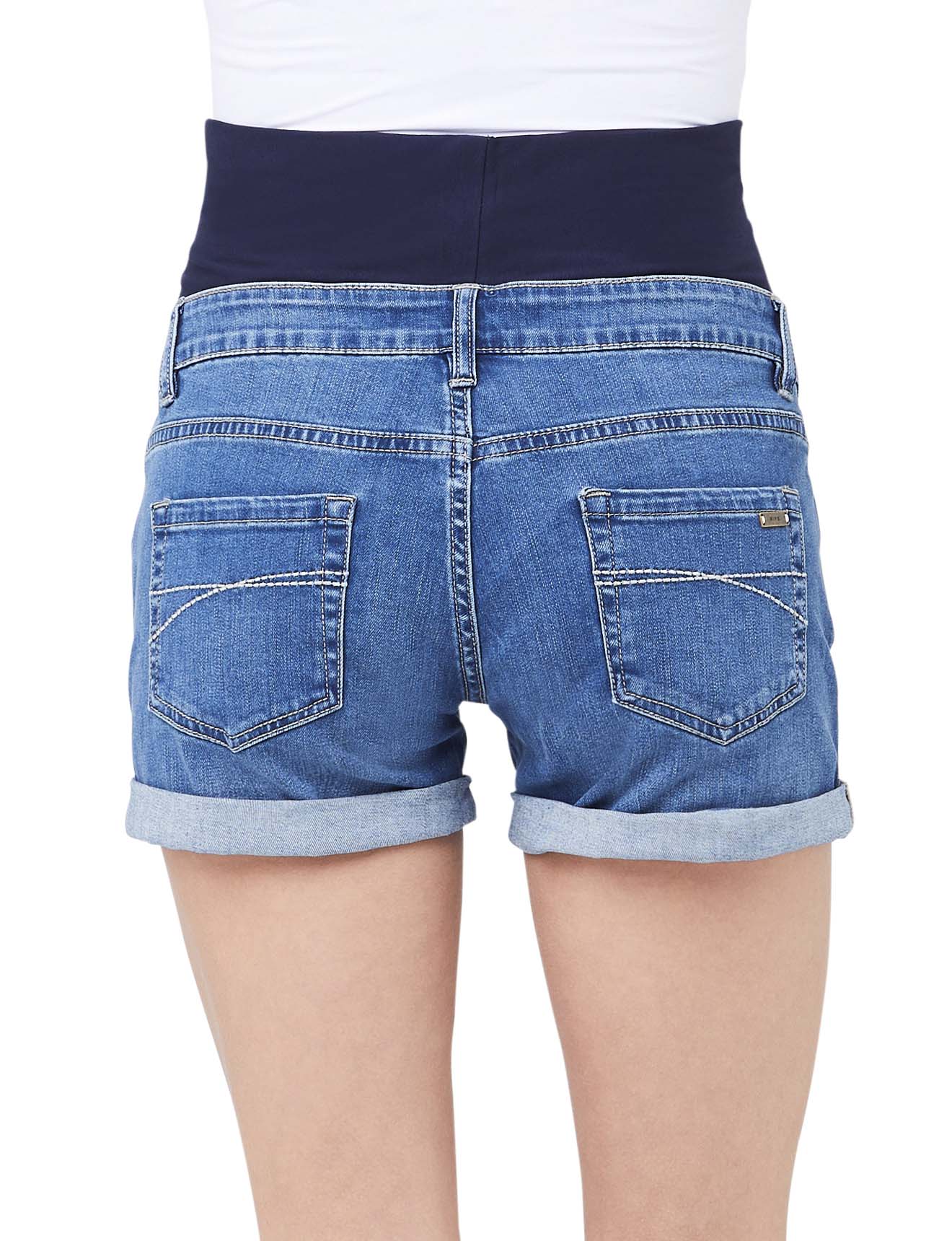 Denim Maternity Shorty-Shorts - Blue