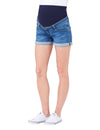 Denim Maternity Shorty-Shorts - Blue