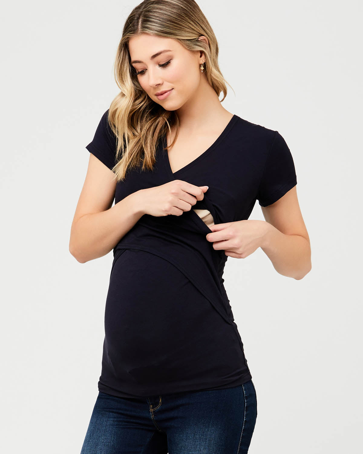 New Navy “Embrace' Short Sleeve Nursing Tee