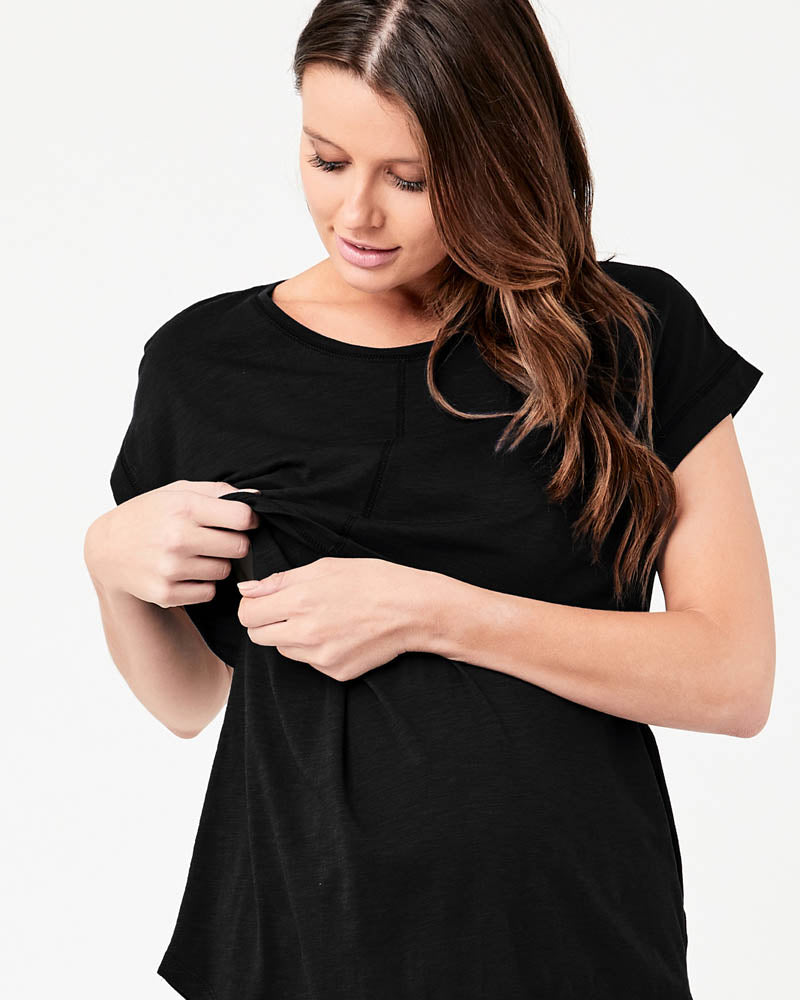 Ripe Maternity 'Richie' Nursing Tee - Black