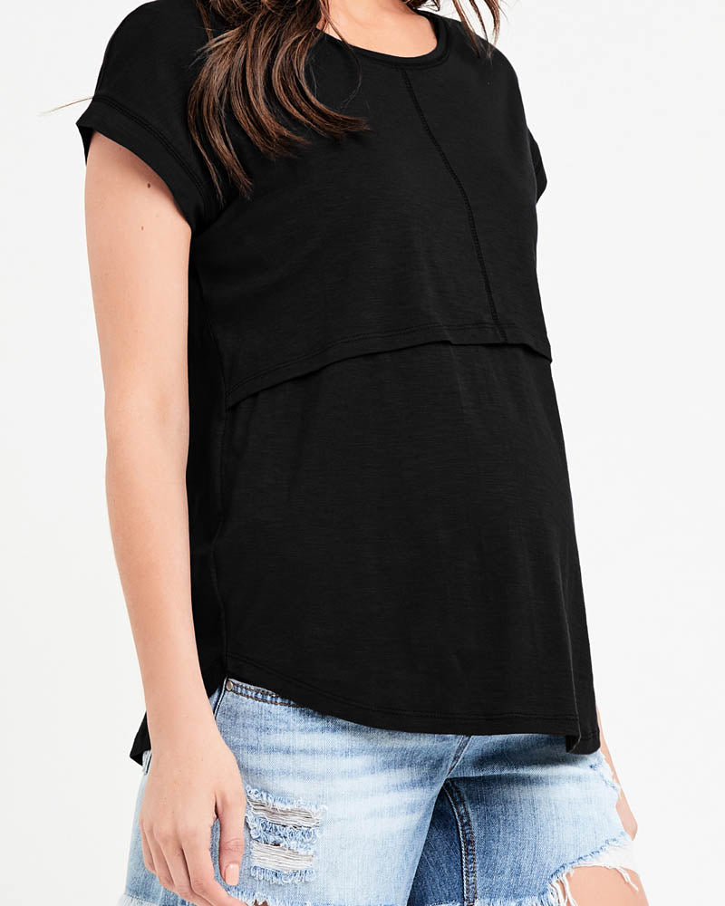 &#39;Richie&#39; Nursing Tee - Black