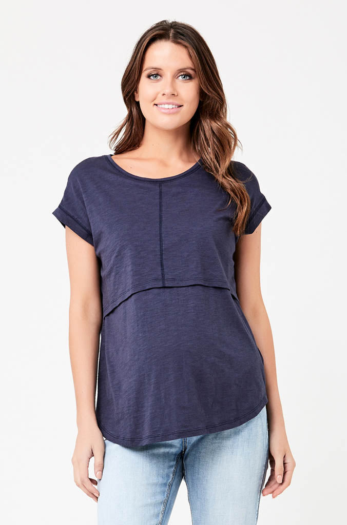 Ripe Maternity 'Richie' Nursing Tee - Indigo