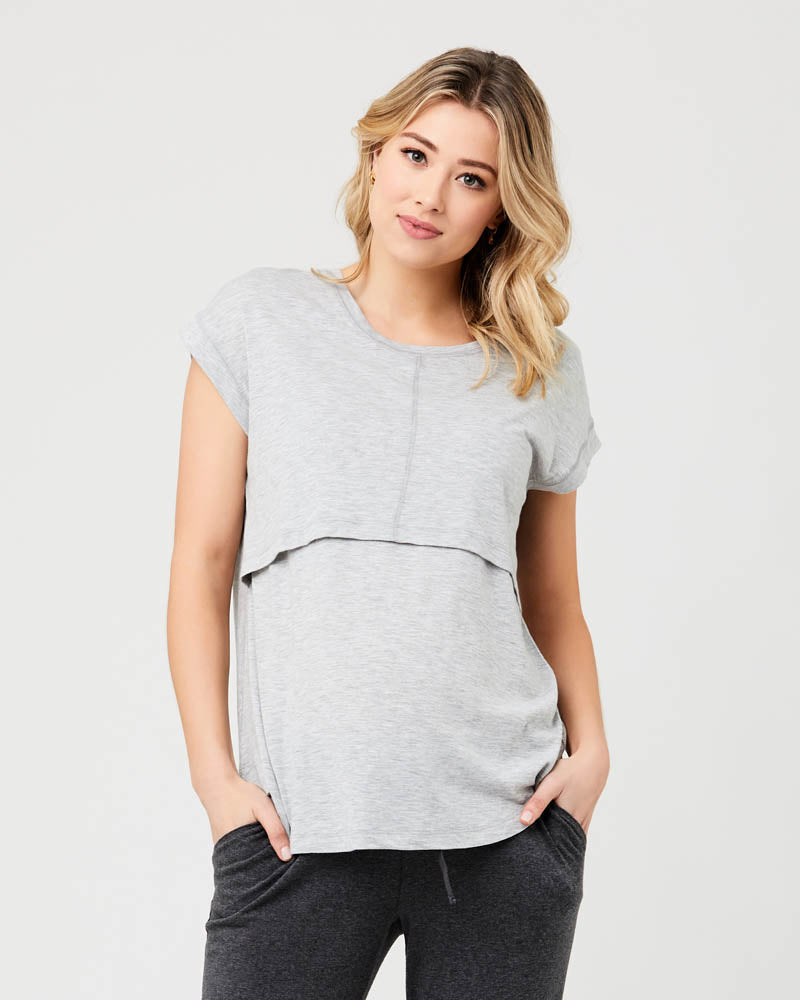 Ripe Maternity 'Richie' Nursing Tee - Grey Marle