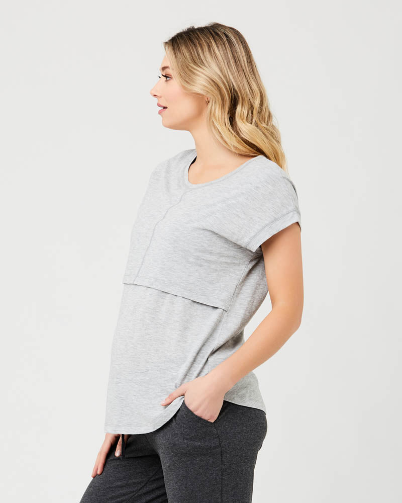 &#39;Richie&#39; Nursing Tee - Grey Marle