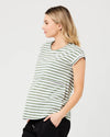 Ripe Maternity &#39;Lionel&#39; Nursing Tee - Moss/White