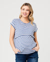 Ripe Maternity &#39;Lionel&#39; Nursing Tee - Indigo/White