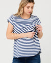 Ripe Maternity &#39;Lionel&#39; Nursing Tee - Indigo/White