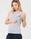 Ripe Maternity Stripe Layered Nursing Tank - White &amp; Indigo