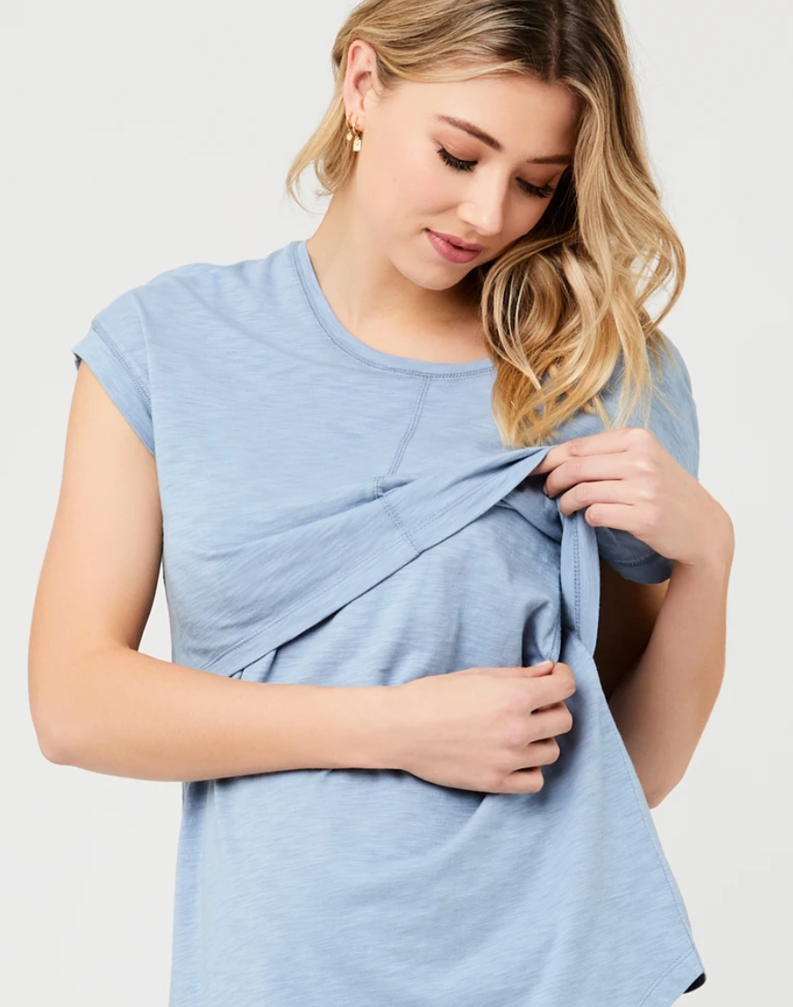 Ripe Maternity 'Richie' Nursing Tee - Light Petrol