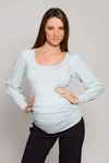 Bloom Maternity &#39;Olivia&#39; Bell Sleeve Scoop Top - Illusion Blue