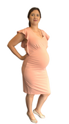 Two Hearts Maternity Cocktail Dress - Peachy Pink