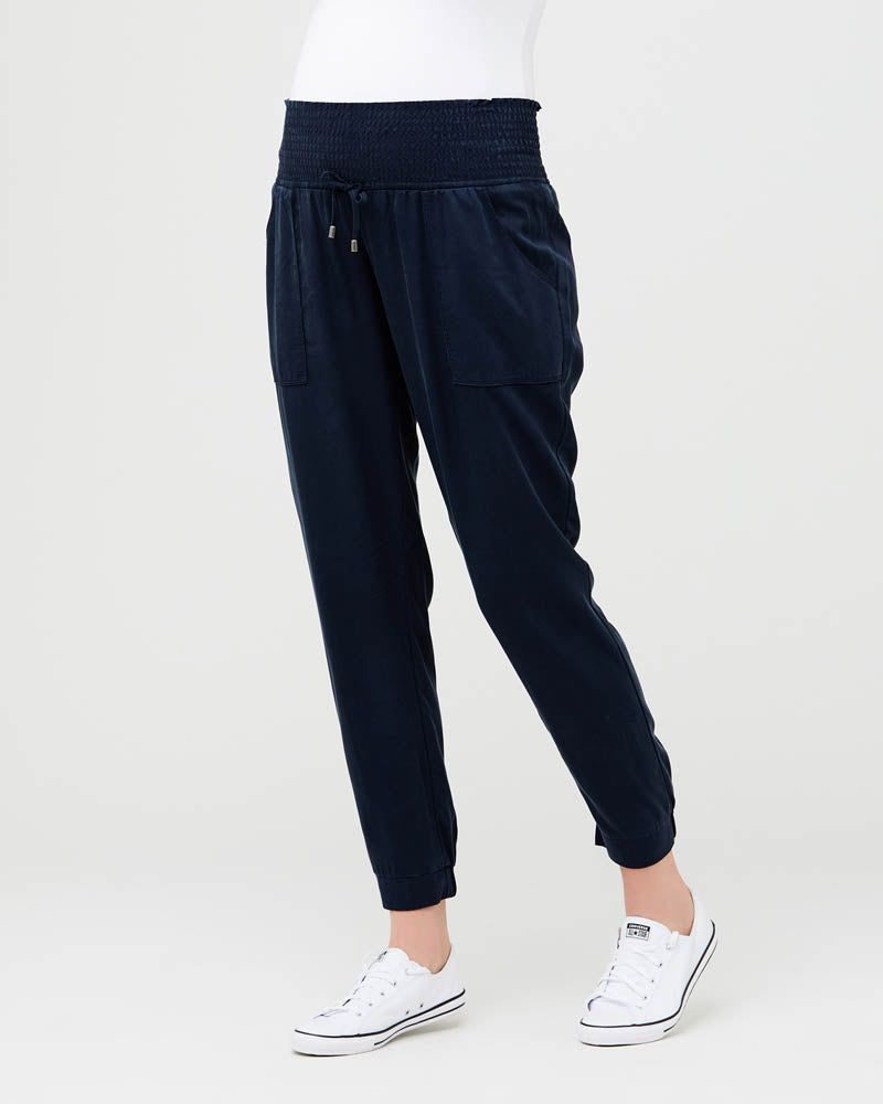 'Off Duty' Tencel Maternity Pants - Navy