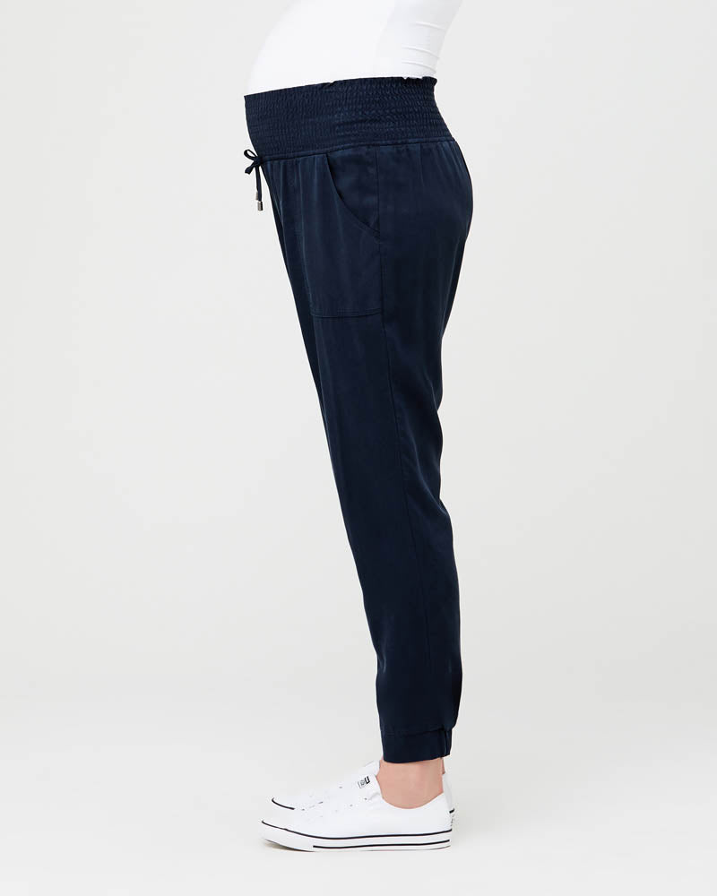 'Off Duty' Tencel Maternity Pants - Navy