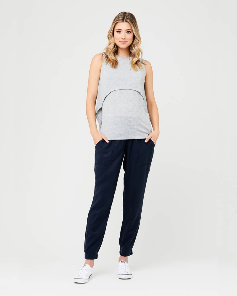 &#39;Off Duty&#39; Tencel Maternity Pants - Navy