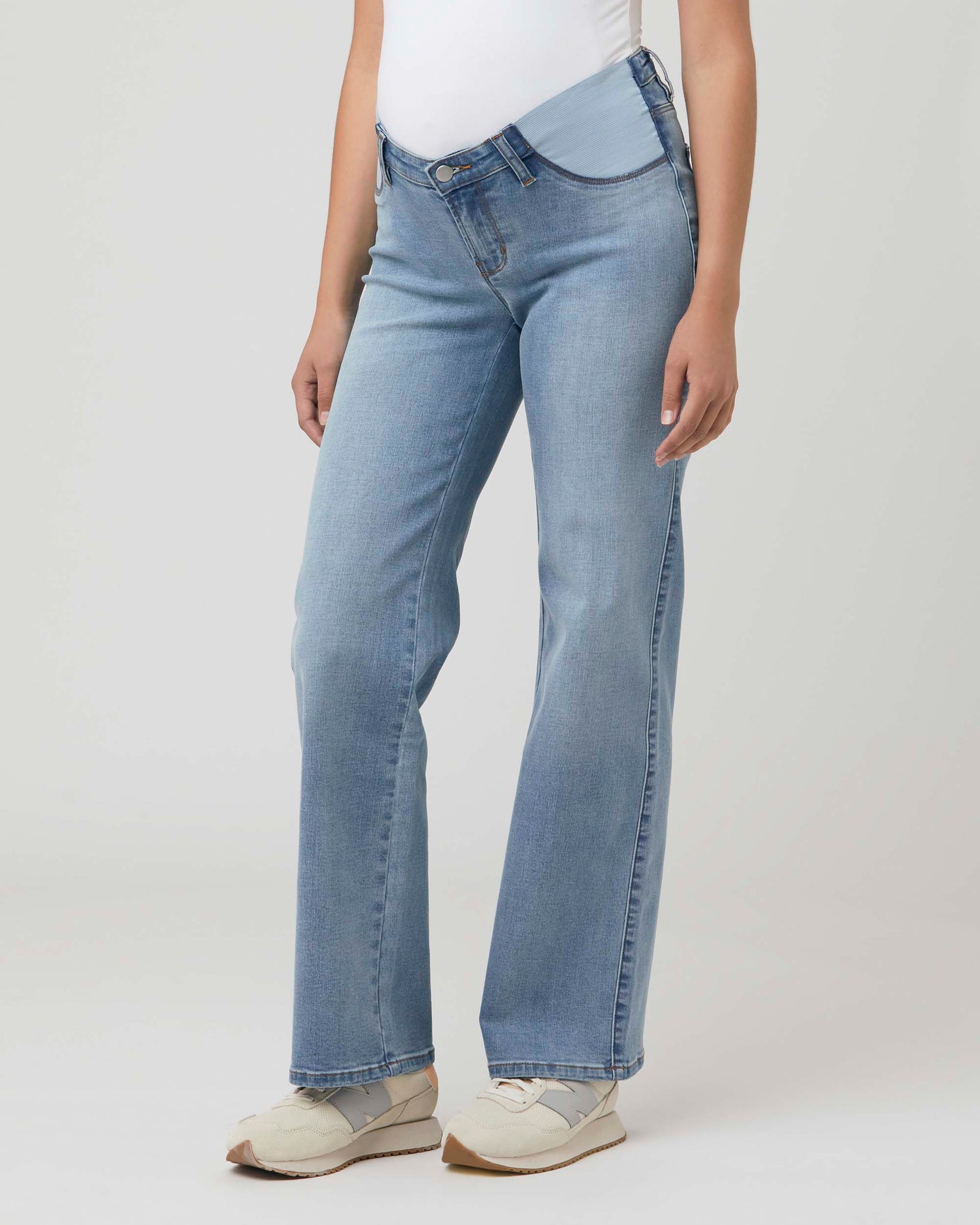'Kyle' Wide-Leg Maternity Jeans - Light Blue