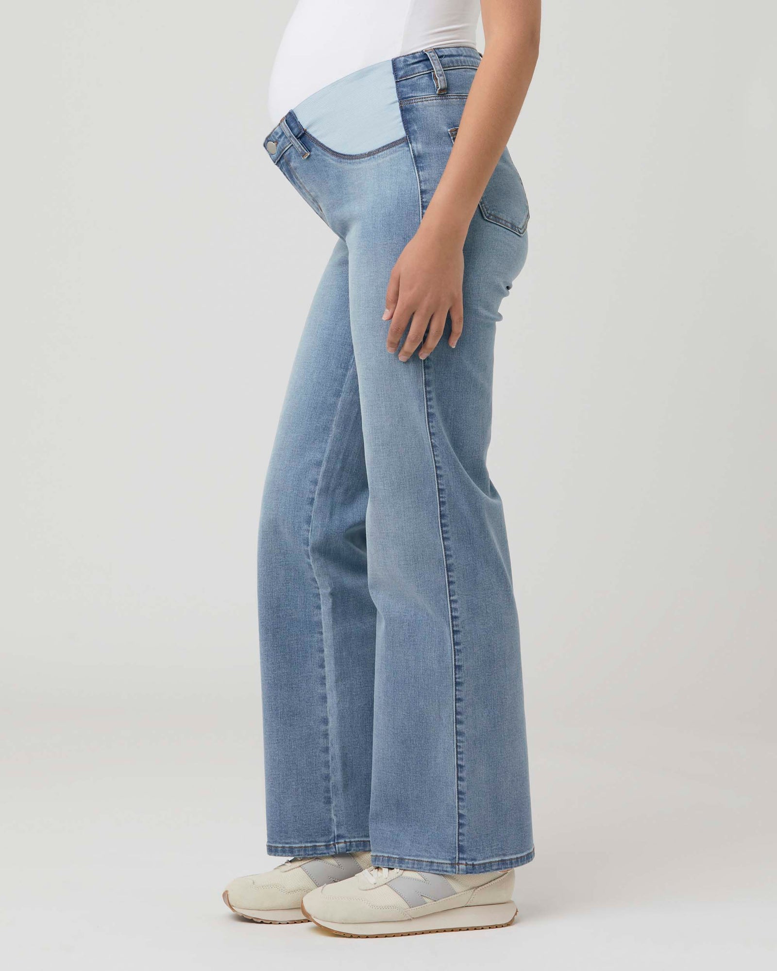 'Kyle' Wide-Leg Maternity Jeans - Light Blue