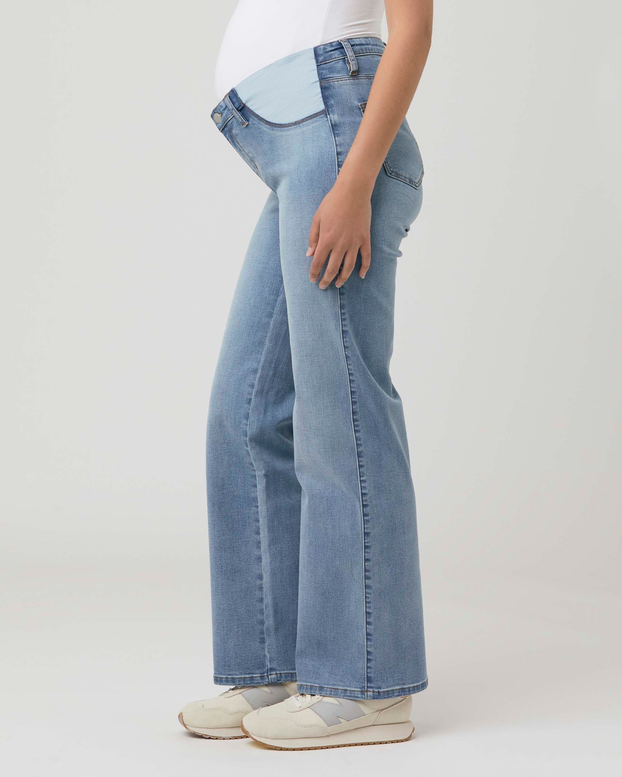 'Kyle' Wide-Leg Maternity Jeans - Light Blue