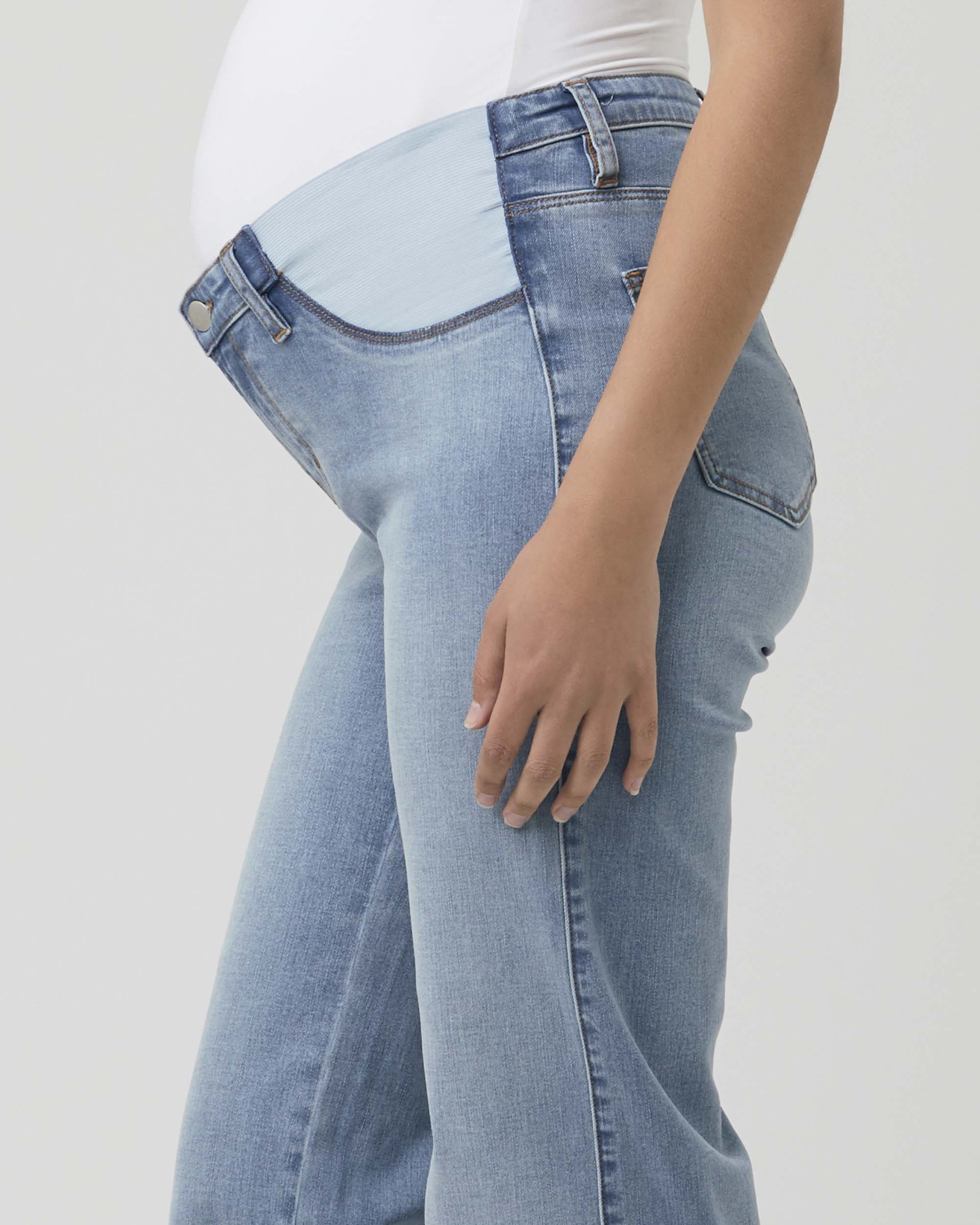 &#39;Kyle&#39; Wide-Leg Maternity Jeans - Light Blue