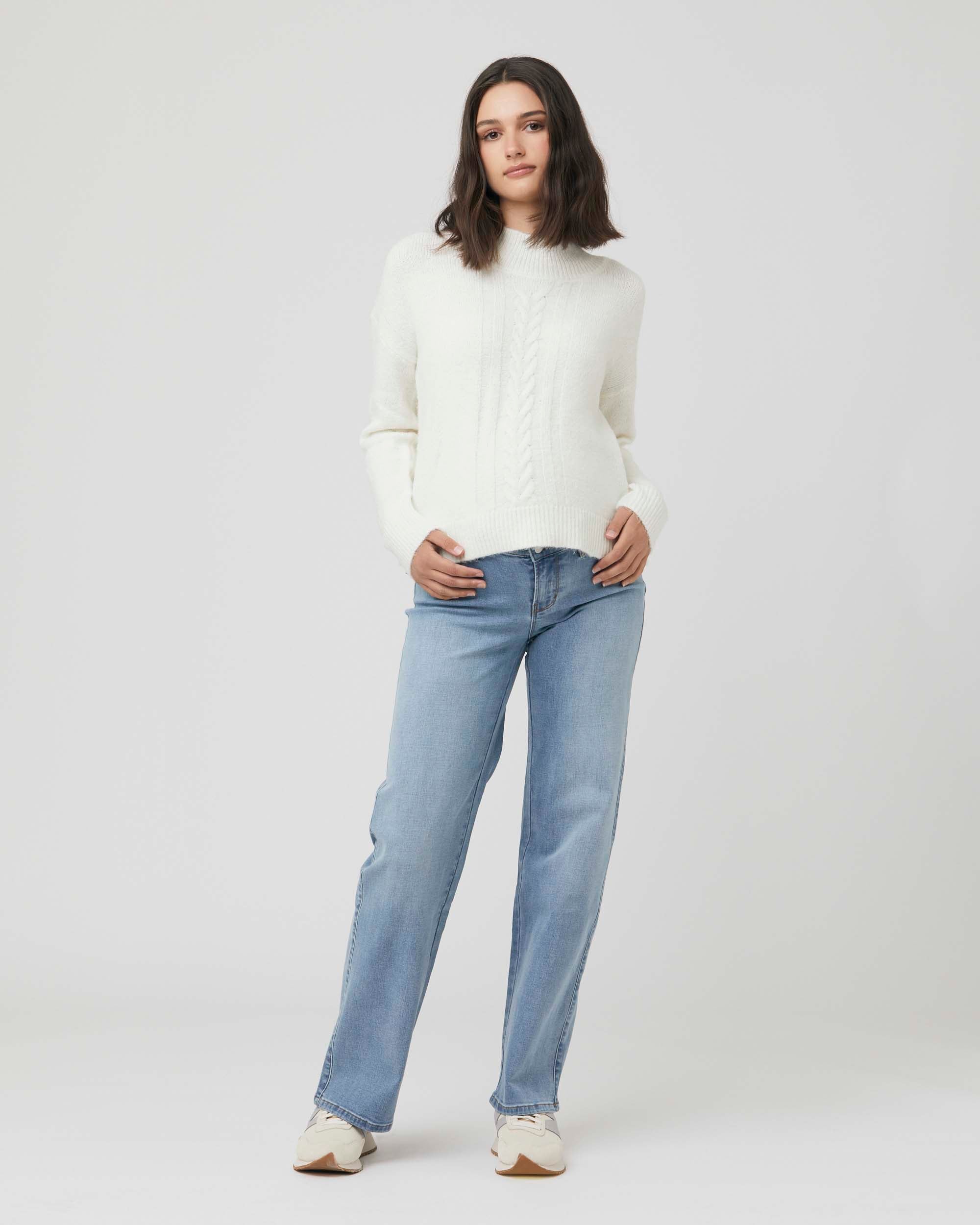 &#39;Kyle&#39; Wide-Leg Maternity Jeans - Light Blue