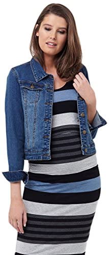 Ripe Maternity Denim Jacket with Side Zips