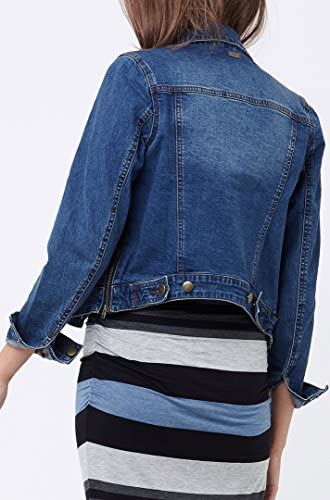 Maternity Denim Jacket with Side Zips