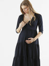 &#39;Bamboo Comfort&#39; Tiered Nursing Dress - Black
